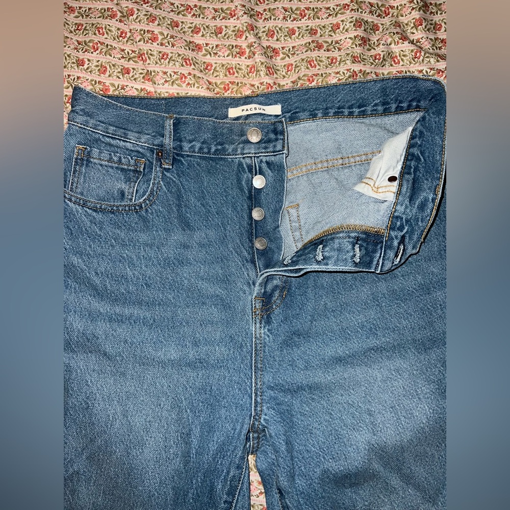 PacSun Women’s High Rise Straight Jeans Medium Wash Size 30 - Picture 5 of 7